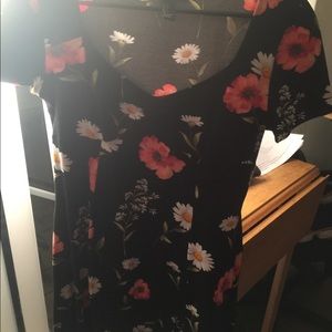 NWOT Forever 21 black floral mini dress